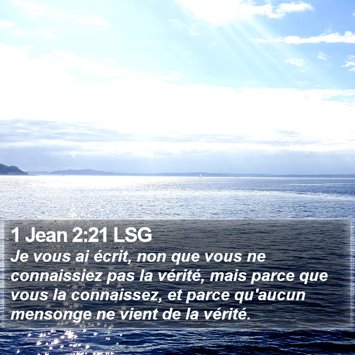 1 Jean 2:21 LSG Bible Study