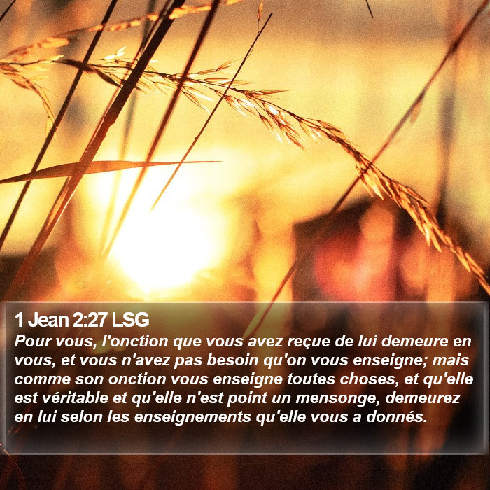 1 Jean 2:27 LSG Bible Study