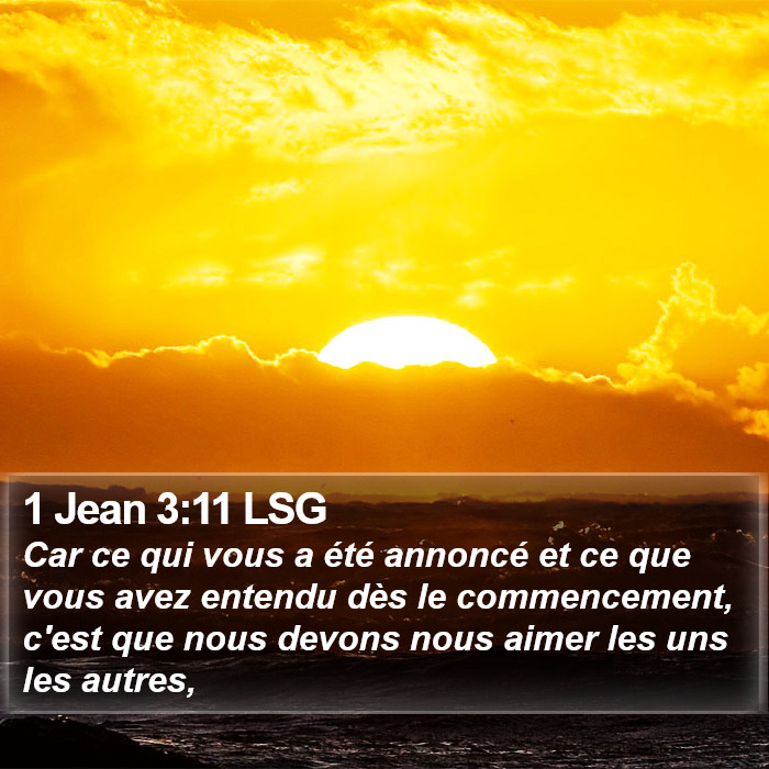 1 Jean 3:11 LSG Bible Study