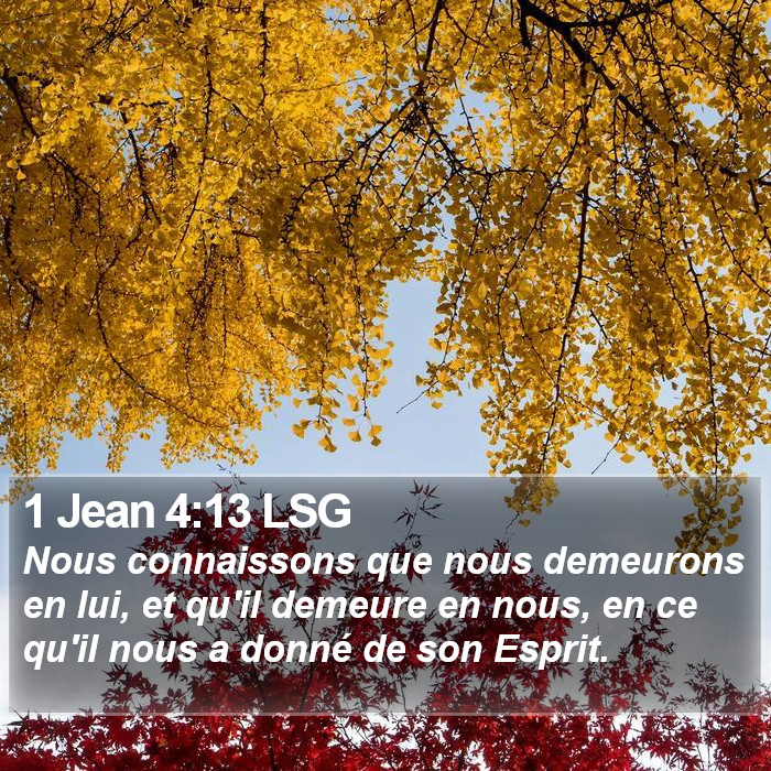 1 Jean 4:13 LSG Bible Study