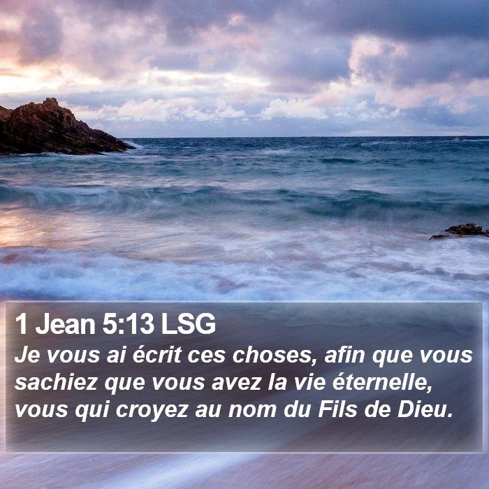 1 Jean 5:13 LSG Bible Study