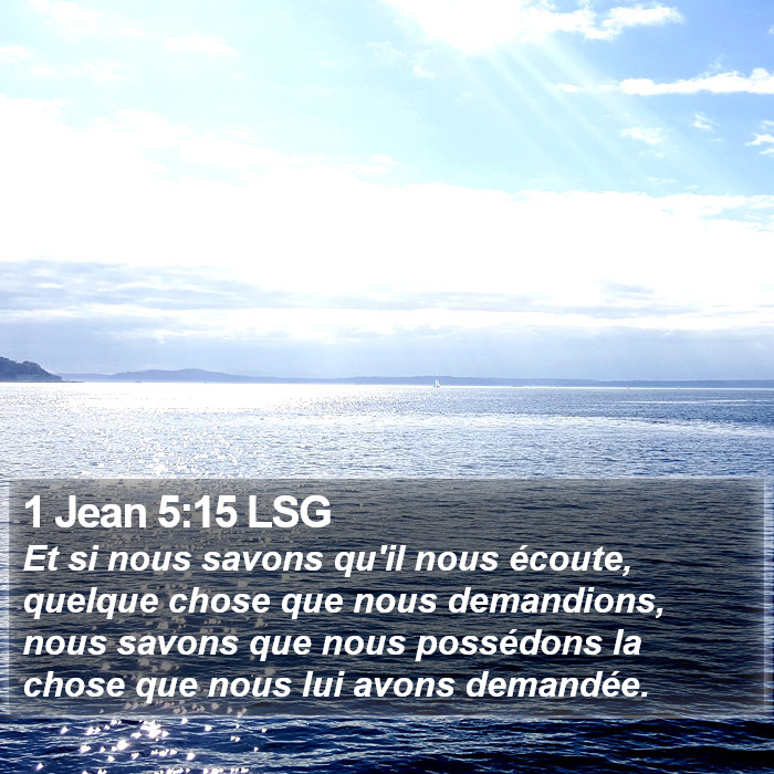 1 Jean 5:15 LSG Bible Study