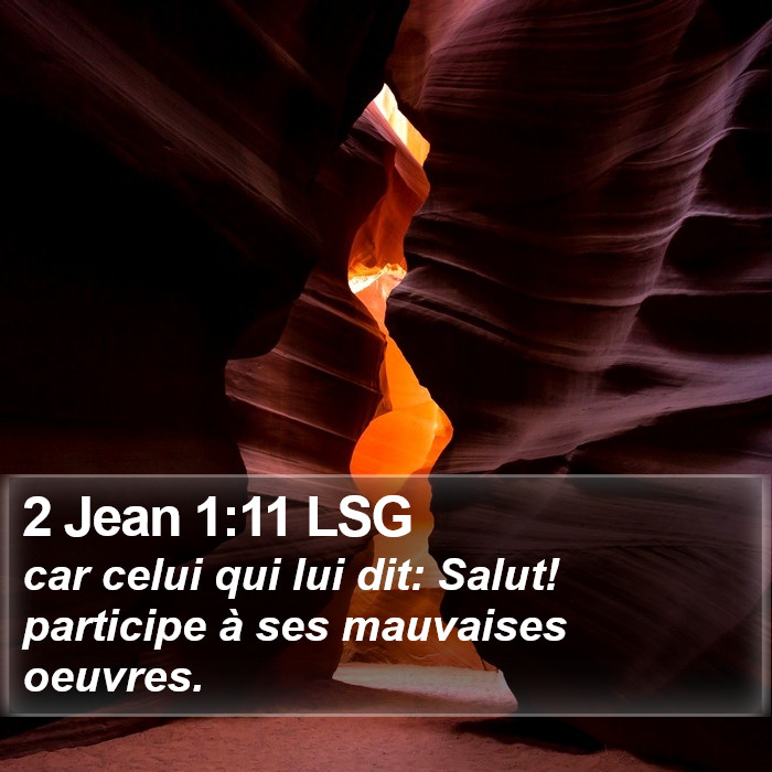 2 Jean 1:11 LSG Bible Study