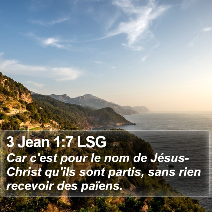 3 Jean 1:7 LSG Bible Study