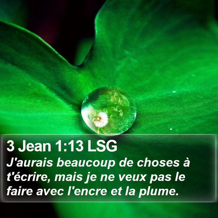 3 Jean 1:13 LSG Bible Study