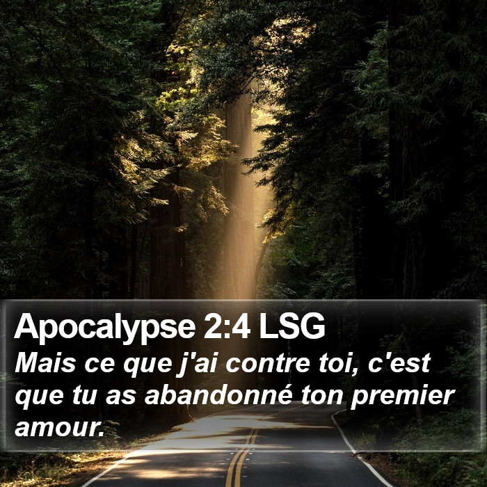 Apocalypse 2:4 LSG Bible Study