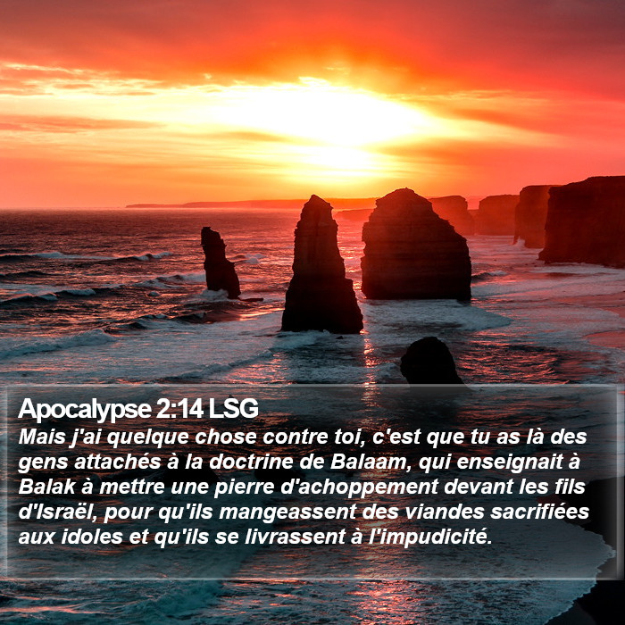 Apocalypse 2:14 LSG Bible Study