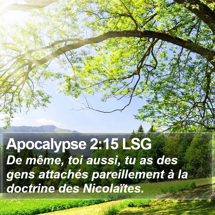 Apocalypse 2:15 LSG Bible Study