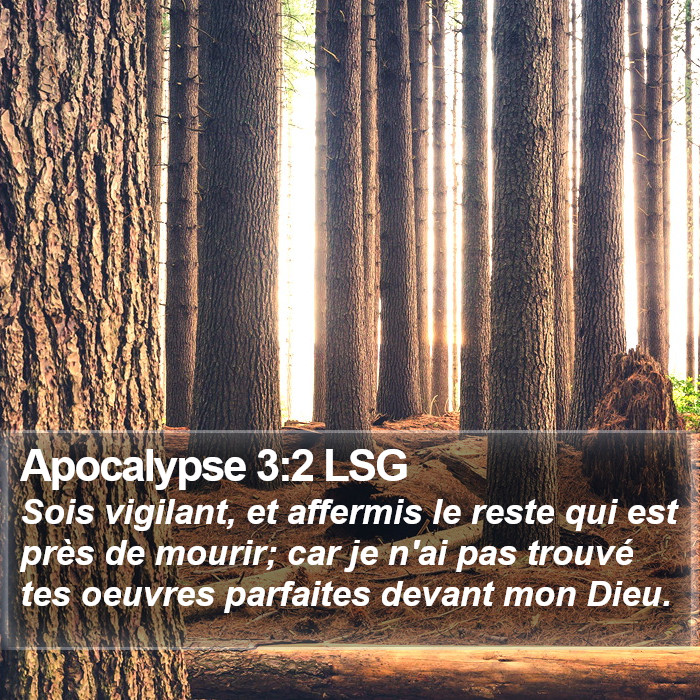 Apocalypse 3:2 LSG Bible Study