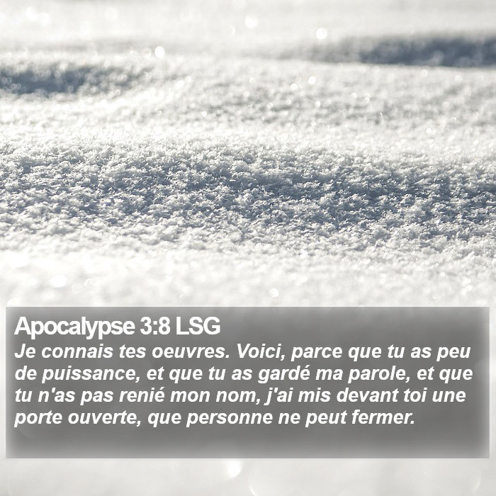 Apocalypse 3:8 LSG Bible Study