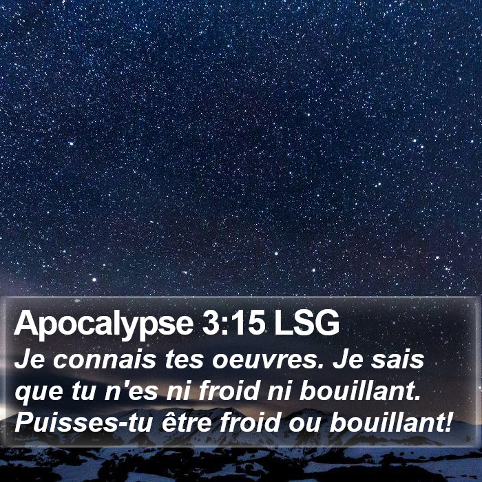 Apocalypse 3:15 LSG Bible Study