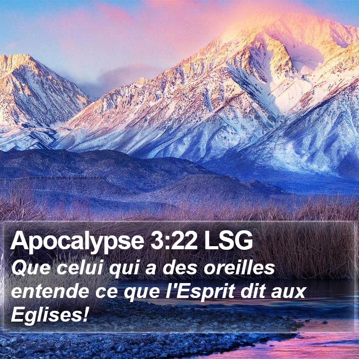 Apocalypse 3:22 LSG Bible Study