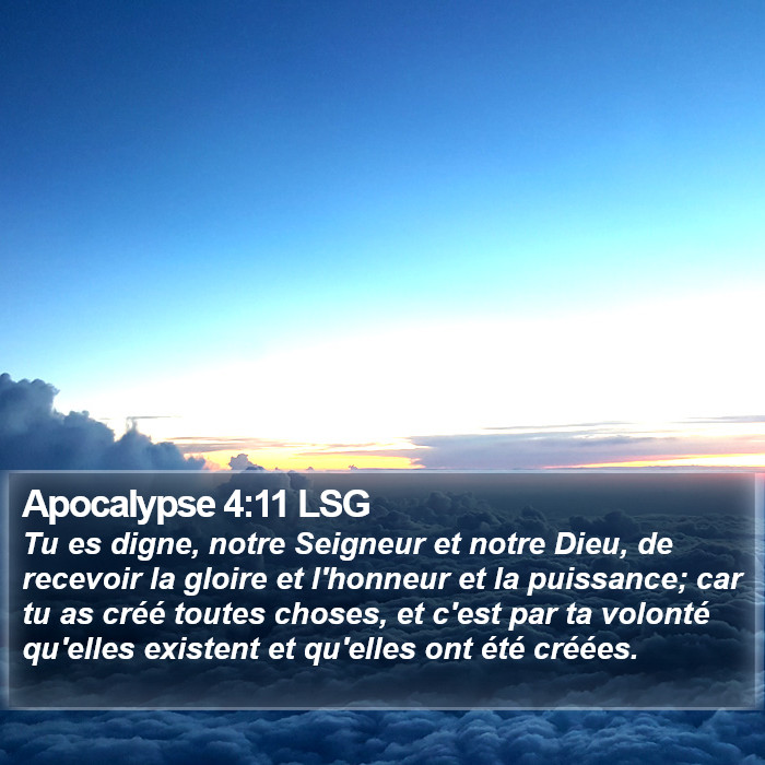 Apocalypse 4:11 LSG Bible Study
