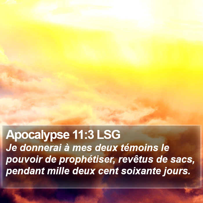 Apocalypse 11:3 LSG Bible Study