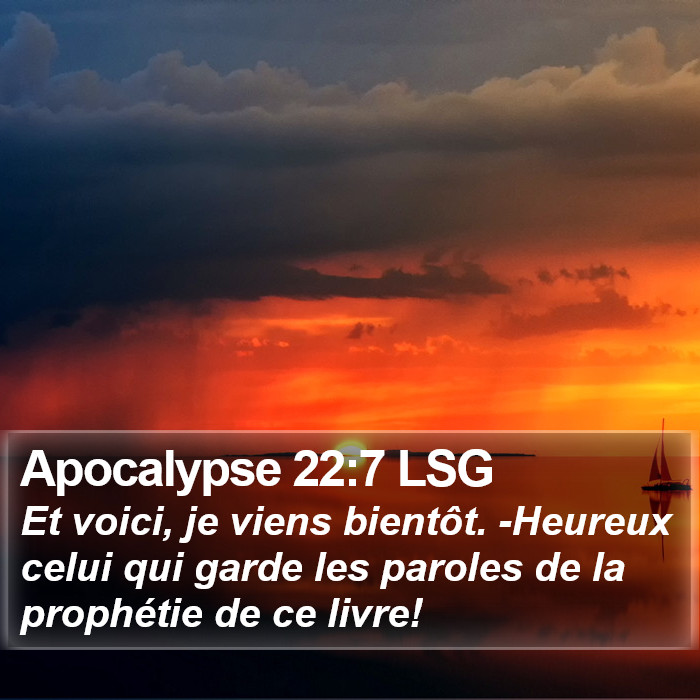 Apocalypse 22:7 LSG Bible Study