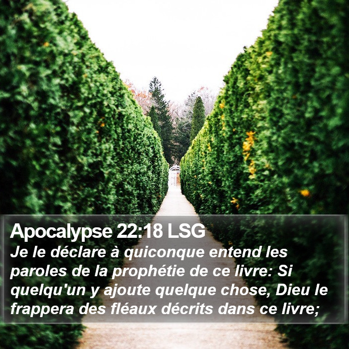 Apocalypse 22:18 LSG Bible Study